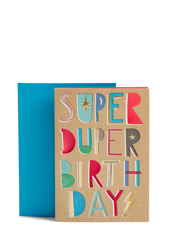 Typographic Super Duper Birthday Card Image 1 of 2