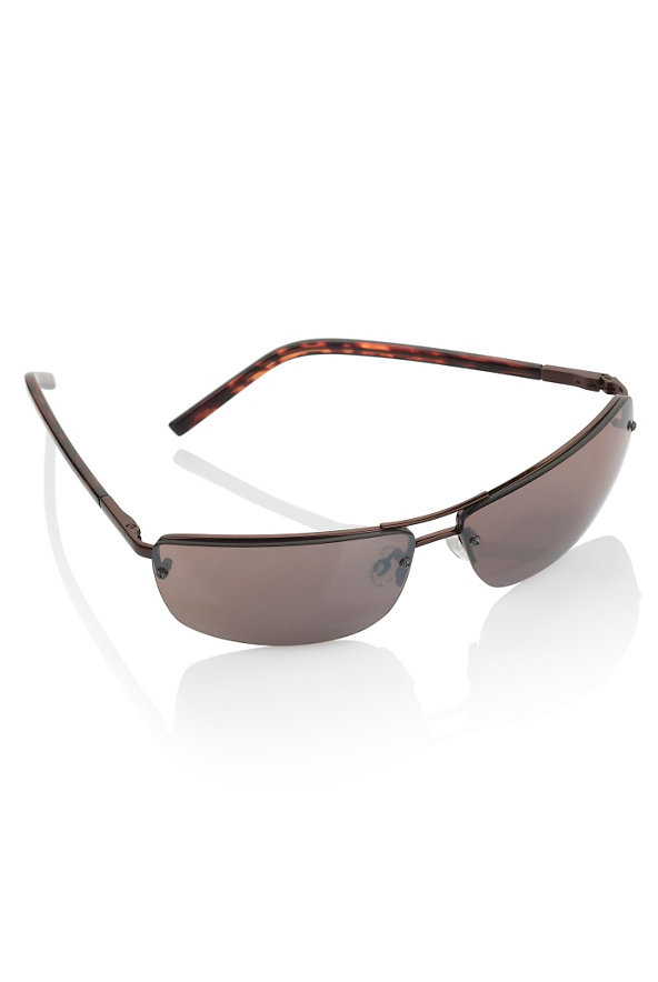 UV Protection Rimless Metal Frame Sunglasses Image 1 of 1