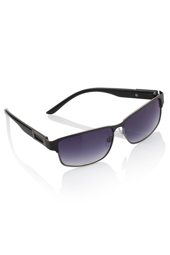 UV Protection Square Frame Half Black Sunglasses Image 1 of 1