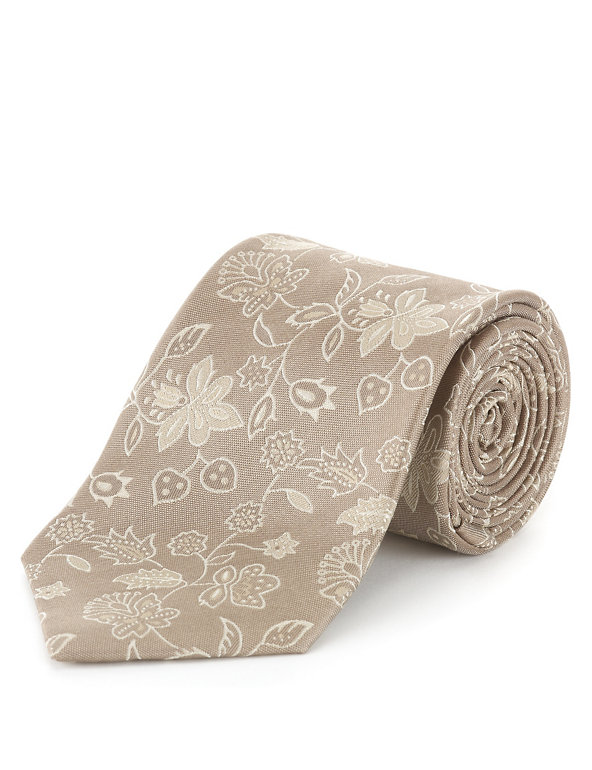 Ultimate Performance Pure Silk Floral Tie with Stain Resistance Image 1 of 1