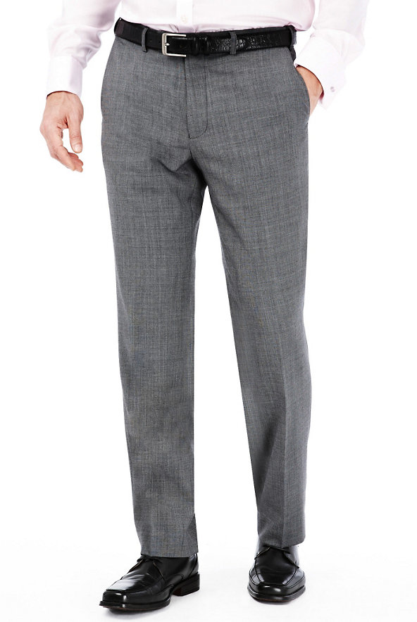 Ultimate Performance Slim Fit Flat Front Trousers with Wool Image 1 of 2