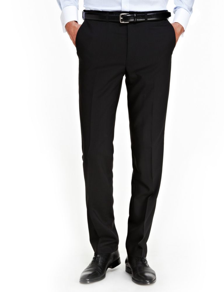 Ultimate Performance Slim Fit Flat Front Trousers with Wool 1 of 7