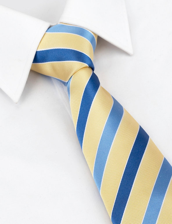 Ultimate Pure Silk Striped Tie with Stain Resistant™ Image 1 of 1