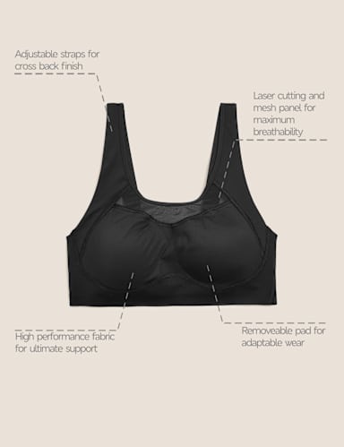Ultimate Support Non Wired Sports Bra A-E 8 of 8
