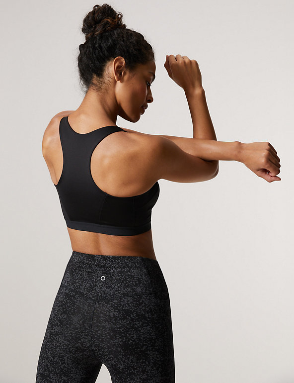 New seamed printed strap detail sports bra that supports you every