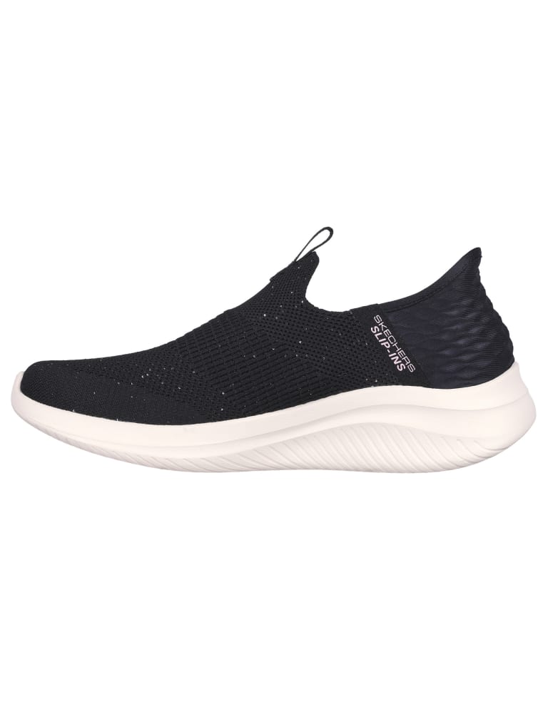 Skechers black knit shop ultra flex trainers