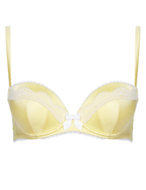 Underwired Padded Push-Up Balcony A-DD Bra with Silk Image 2 of 4