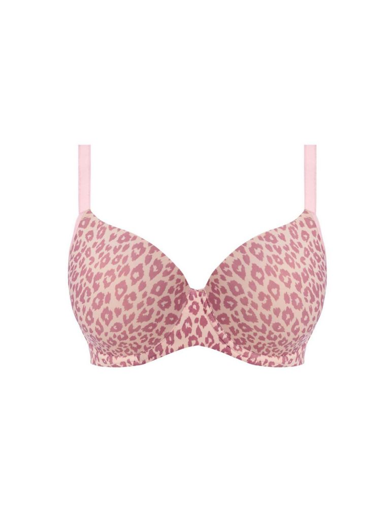 NEW! M&S Boutique Marks & Spencer brown-mix leopard print non-padded plunge  bra