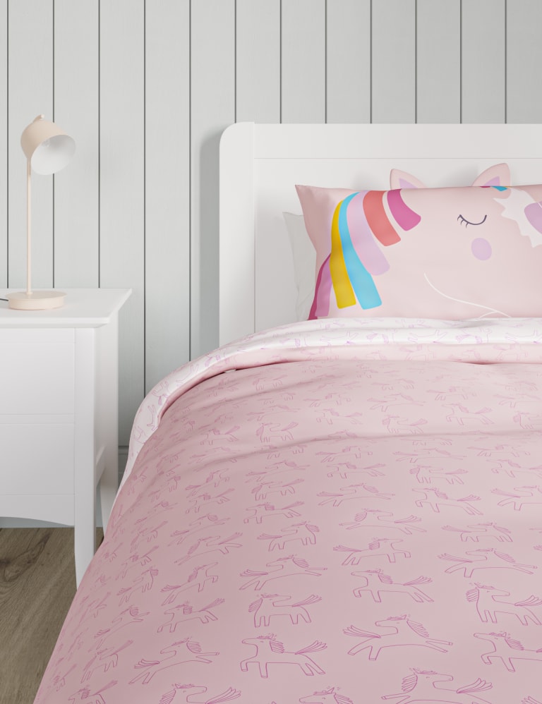 Unicorn 3D Cotton Blend Bedding Set 4 of 4