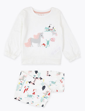 Unicorn Print Pyjama Set (1-7 Years) Image 2 of 4