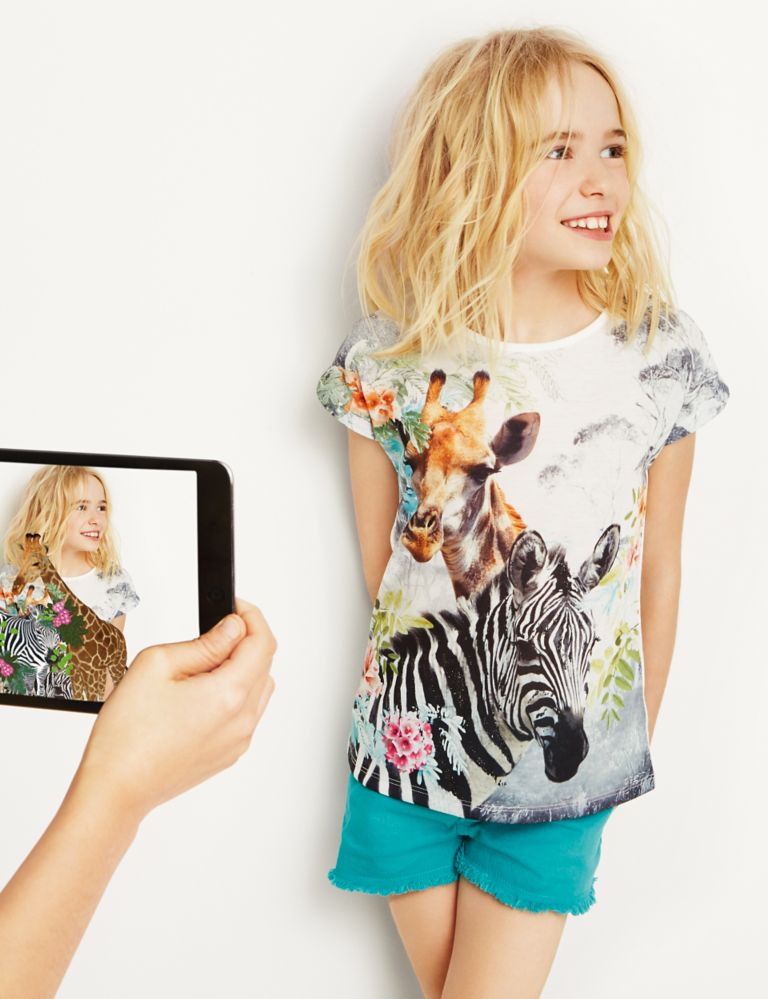 Unicorn Print T-Shirt (5-14 Years) - Download the app and watch me come to life! 5 of 5