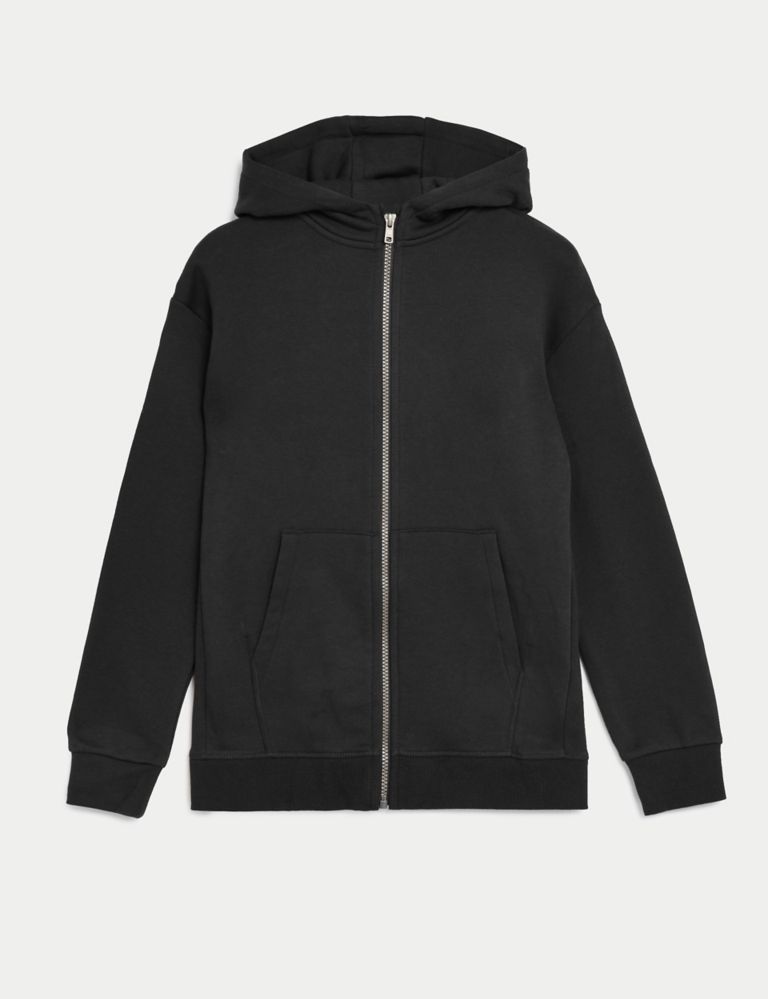 Unisex Cotton Rich Zip Through Hooded (6-16 Yrs) | M&S Collection | M&S