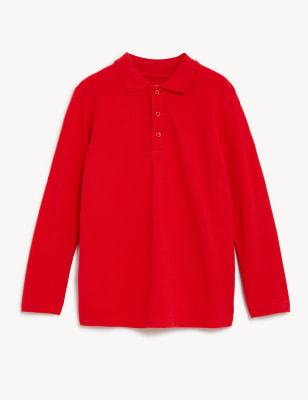 Unisex Long Sleeve Polo Shirt (2-16 Yrs) Image 2 of 5