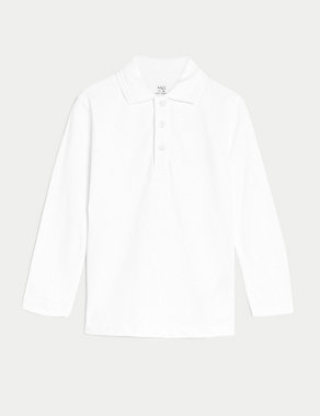 Unisex Long Sleeve Polo Shirt (2-16 Yrs) Image 2 of 5
