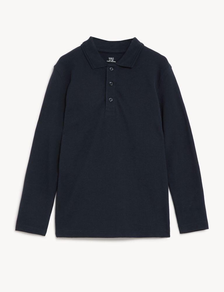 Unisex Long Sleeve Polo Shirt (2-16 Yrs) 2 of 5