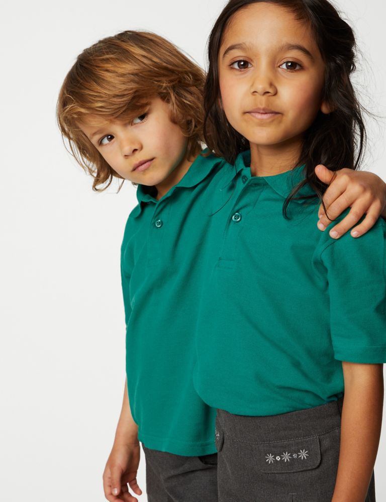Unisex Pure Cotton Polo Shirt (2-16 Yrs) 1 of 5