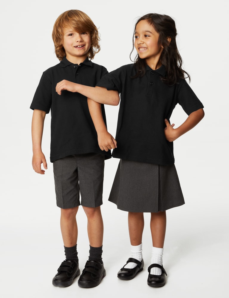 Black school polo shirts cheap