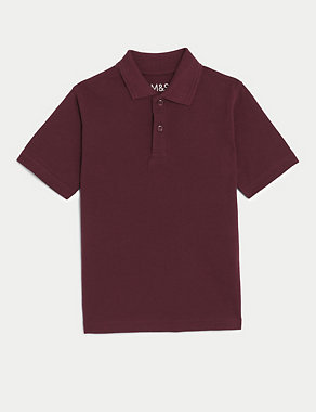 Unisex Pure Cotton School Polo Shirt (2-18 Yrs) Image 2 of 5