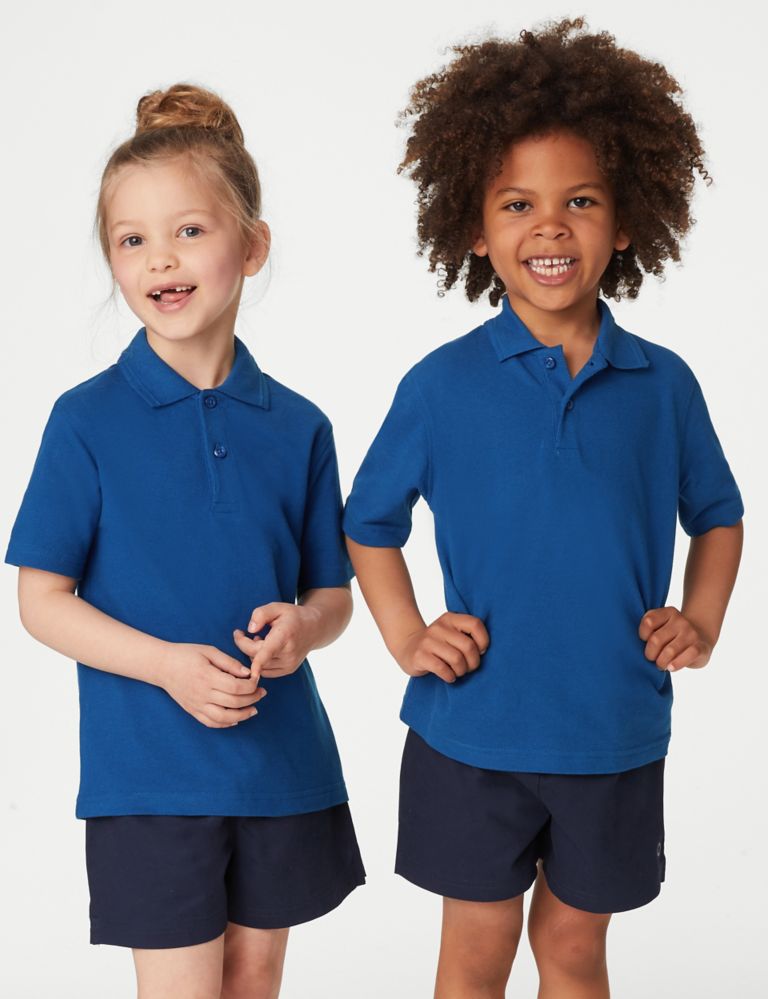 Unisex Pure Cotton School Polo Shirt (2-18 Yrs) 3 of 5