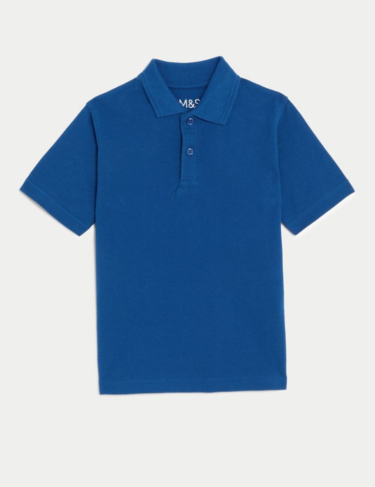 Unisex Pure Cotton School Polo Shirt (2-18 Yrs) 2 of 5