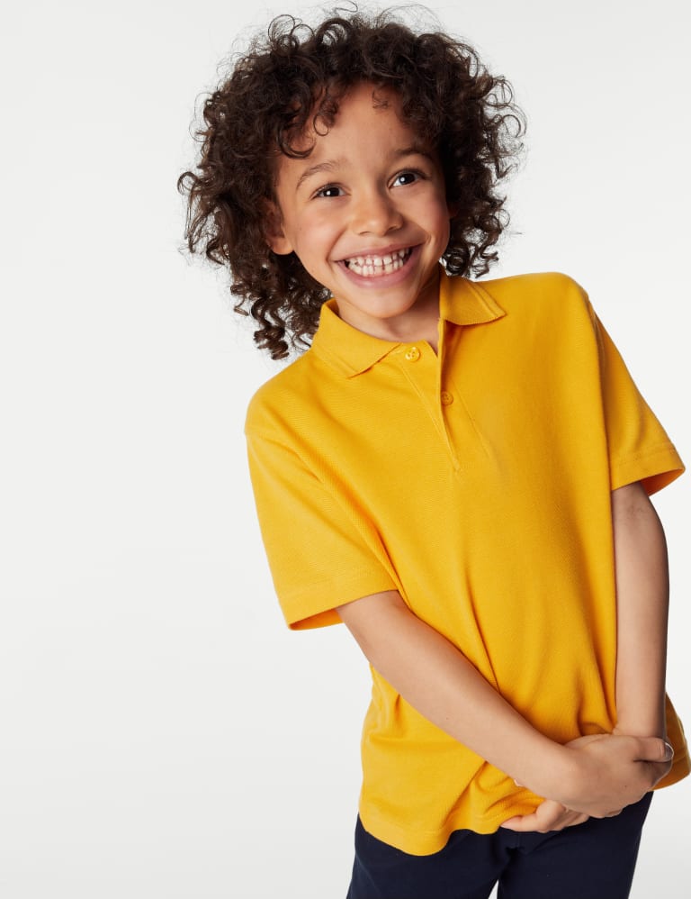 Unisex Pure Cotton School Polo Shirt (2-18 Yrs) 4 of 5