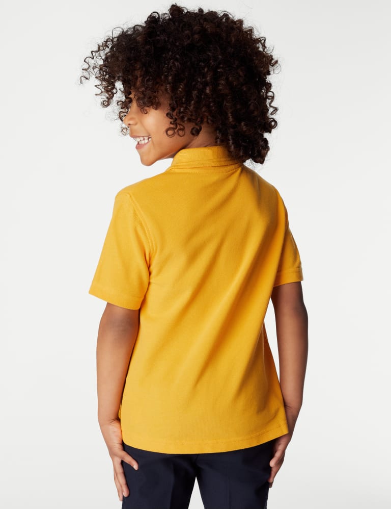 Unisex Pure Cotton School Polo Shirt (2-18 Yrs) 5 of 5