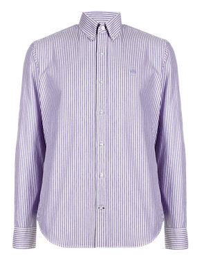 University of Oxford Luxury Pure Cotton Striped Shirt Image 2 of 3