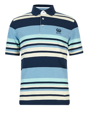 University of Oxford Pure Cotton Multi-Striped Polo Shirt Image 2 of 5