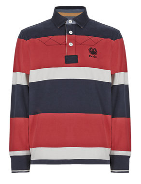 University of Oxford Pure Cotton Multi-Striped Rugby Top Image 2 of 4