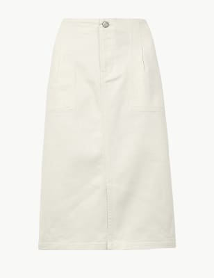 Marks and spencer cheap white denim skirt