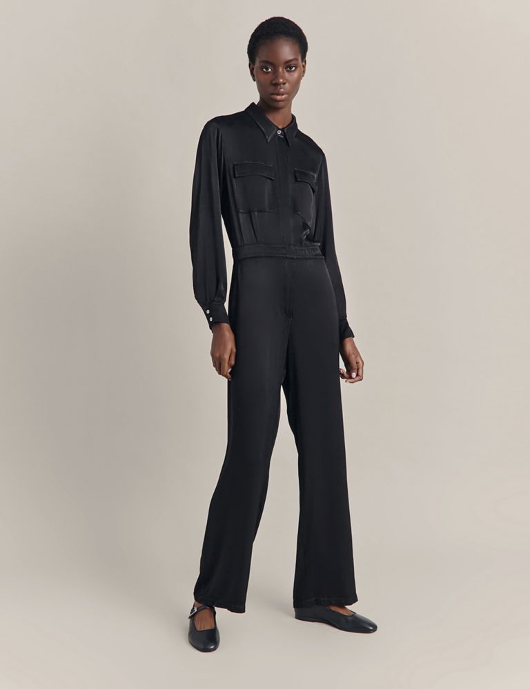 Utility Pocket Long Sleeve Waisted Jumpsuit | Ghost | M&S