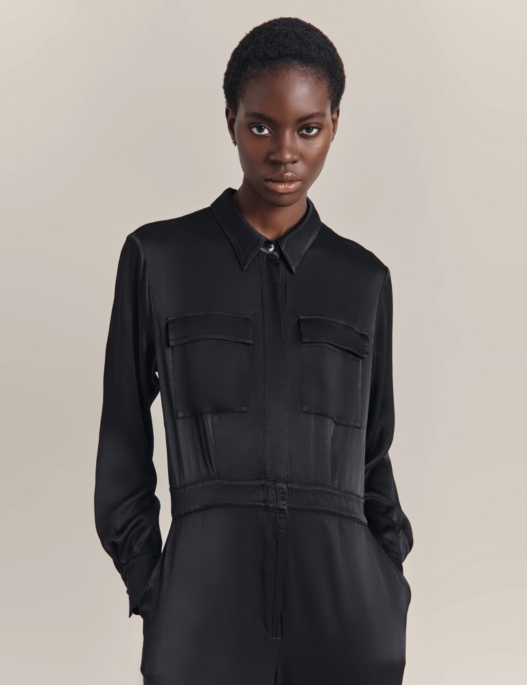 Women's Long-Sleeve Utility Jumpsuit