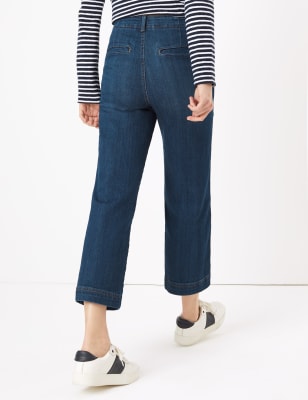 marks and spencer wide leg cropped trousers