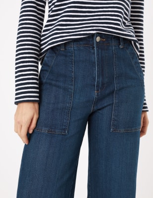 wide leg ankle jeans