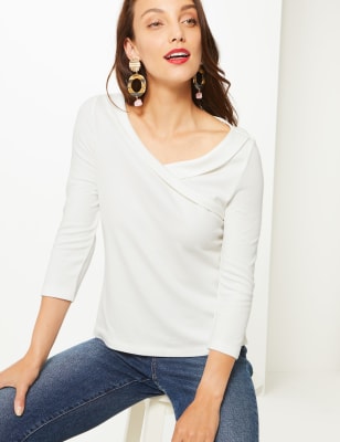 m&s ladies v neck t shirts
