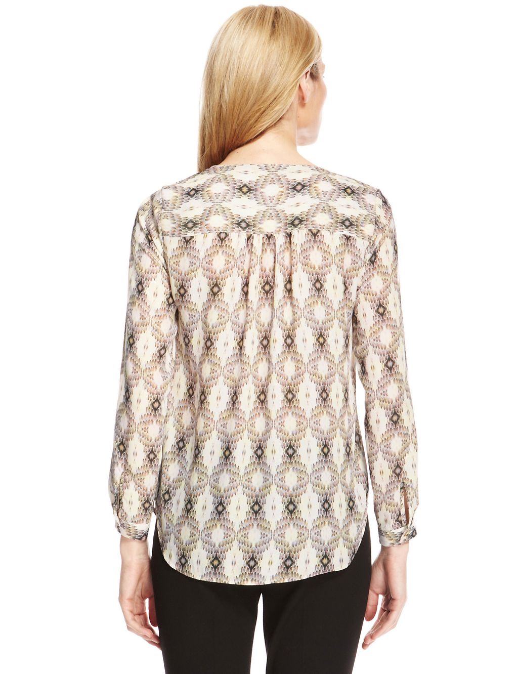 V-Neck Abstract Print Blouse 5 of 5