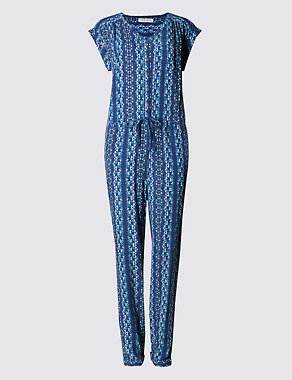 V-Neck Abstract Print Jumpsuit Image 2 of 4