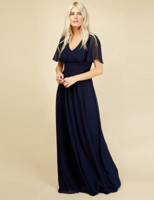 angel sleeve v neck dress