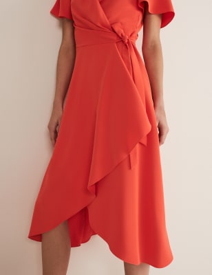 Women Floral Yellow Maxi Dress With Slit A Line V Neck Bell Sleeve Wedding Guest Dress, Yellow / XL