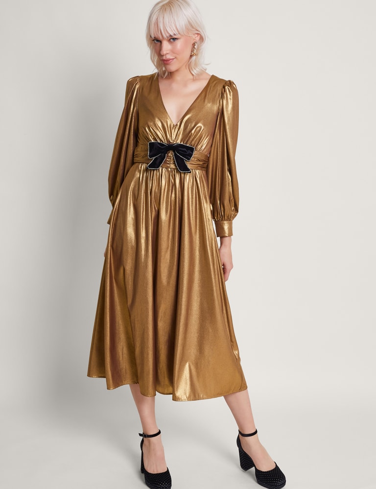 M&s shop gold dress