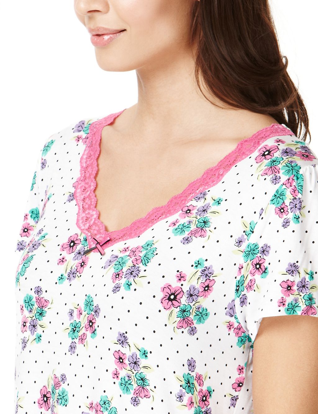 V-Neck Floral & Spotted Minishirt 4 of 4
