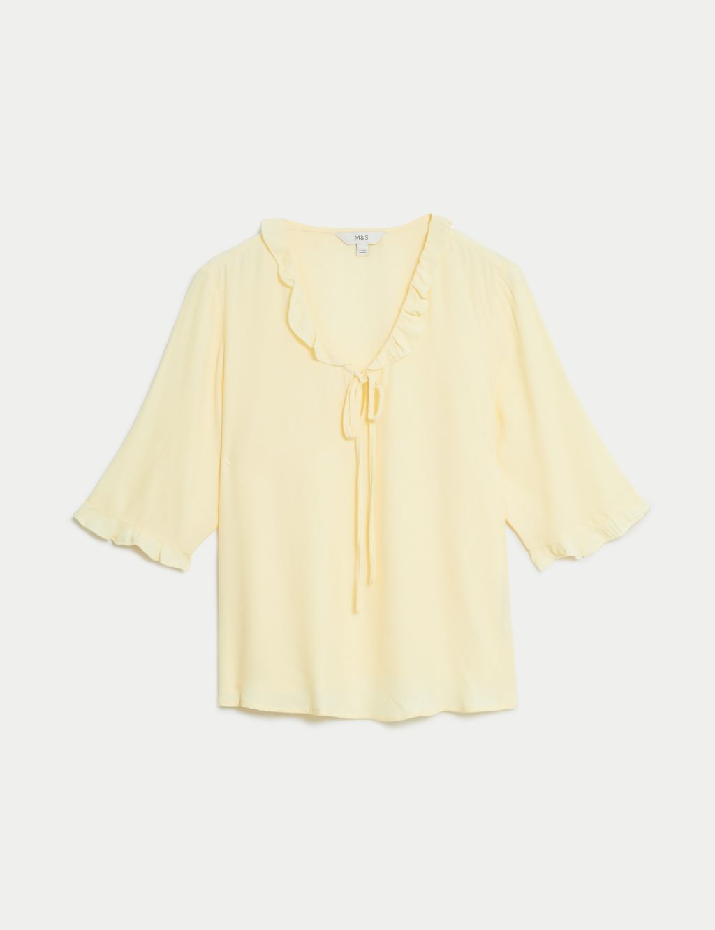 V-Neck Frill Detail Tie Front Blouse 1 of 5