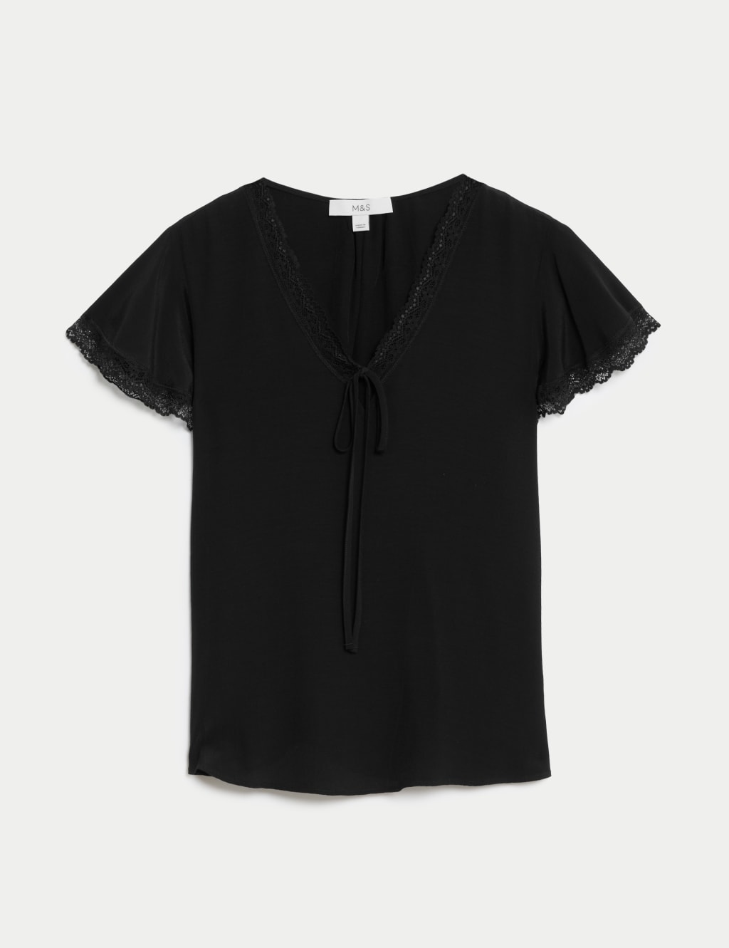 V-Neck Frill Mesh Top - Centennial