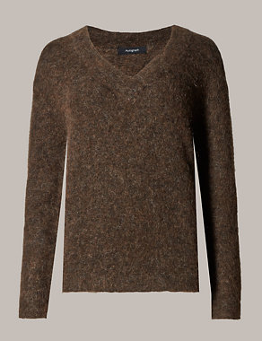 V-Neck Jumper with Wool Image 2 of 3