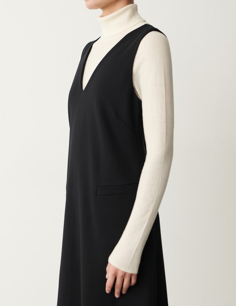 V-Neck Knee Length Shift Dress 2 of 6