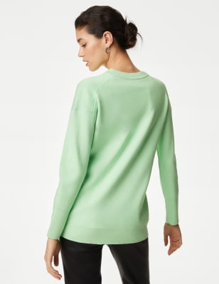 V neck longline jumper sales
