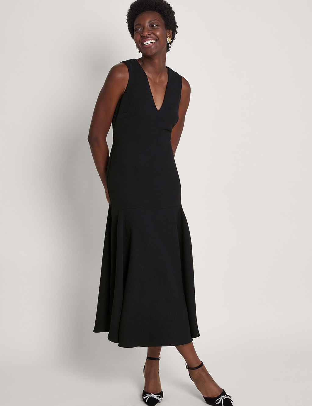 V neck skater dress on sale