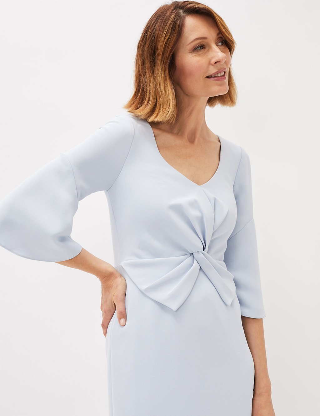 V-Neck Midi Bodycon Dress 2 of 4