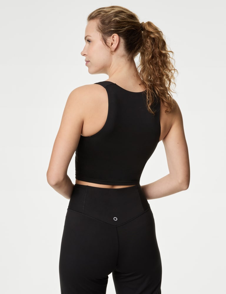 V Neck Padded Yoga Crop Top