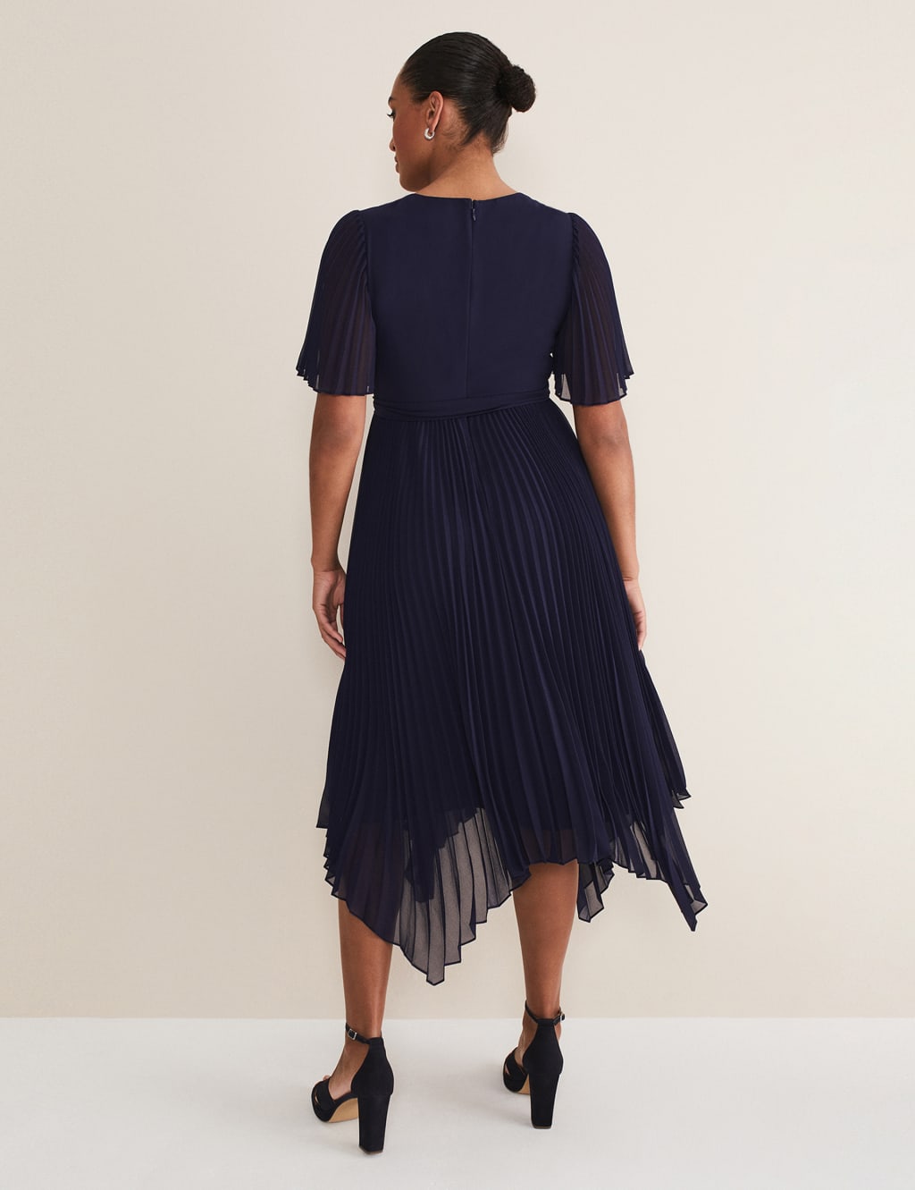 V Neck Pleated Midi Wrap Dress Phase Eight M S